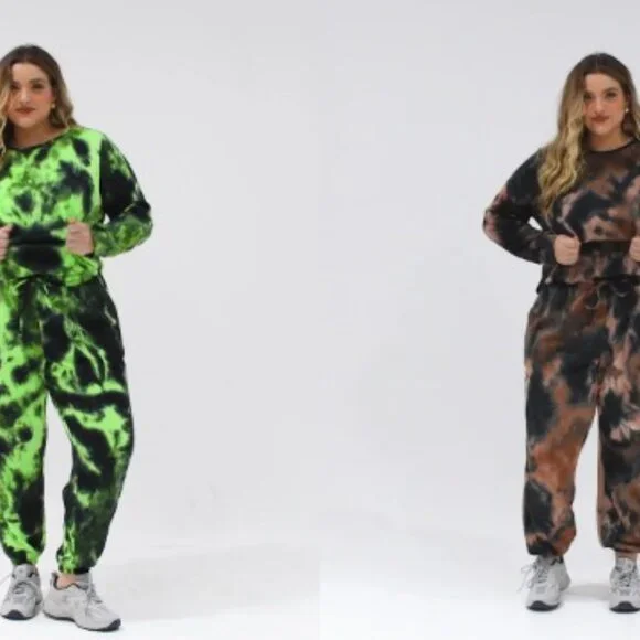 Plus Size Lounge Set Long Sleeve Sweatsuit Jogger Tracksuit Oversized Chic Comfy